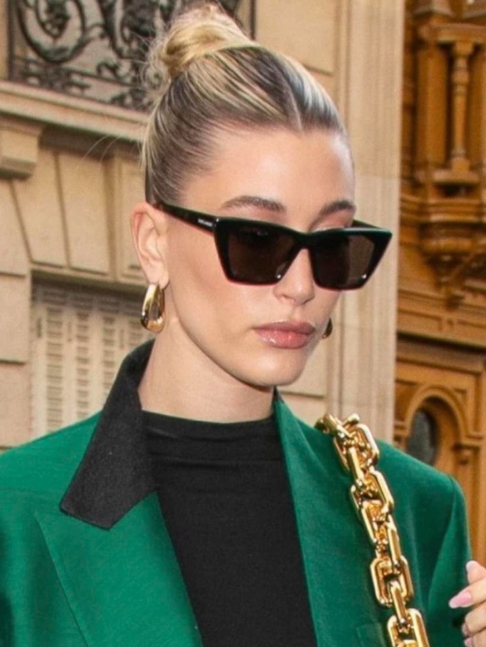 Yves Saint Laurent Black Cat-Eye Sunglasses with Dark Lenses